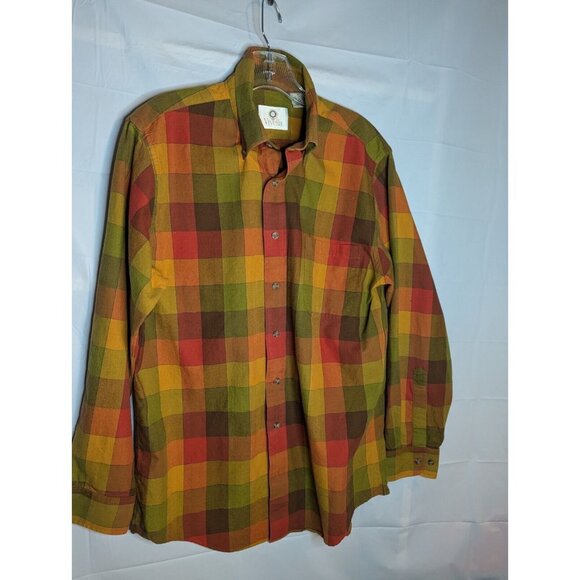 VTG Viyella Men's Country Bold Checkered Button Wool Shirt Sz M - Picture 1 of 10